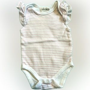 Rabbit Bear Pink Striped Onesie
